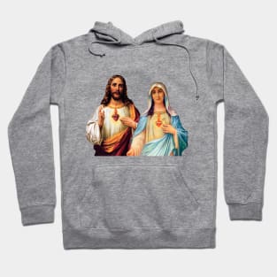 Sacred and Immaculate Heart Jesus and Mary together Hoodie